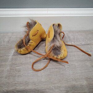 Newborn Baby Yellow Leather Rabbit Hair Moccasins Outdoor Minnesota Shoes